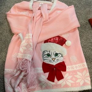 Pink Cat ugly sweater